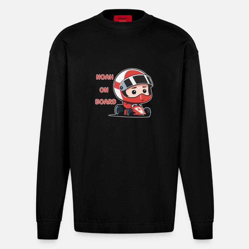 Noah à bord - Manches longues bio épais oversize fabriqué en UE - SOLID BLACK