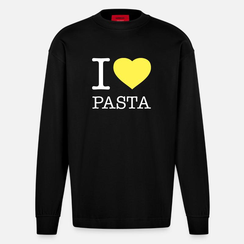 J’ADORE LES PÂTES - Manches longues bio épais oversize fabriqué en UE - SOLID BLACK