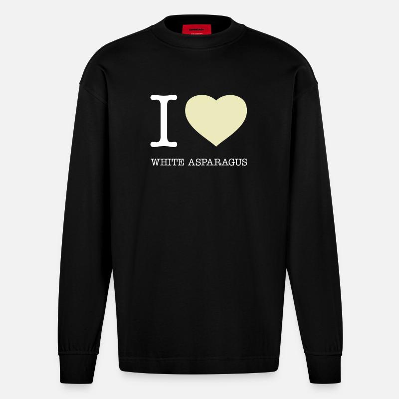 J’AIME LES ASPERGES BLANCHES Spargel - Manches longues bio épais oversize fabriqué en UE - SOLID BLACK