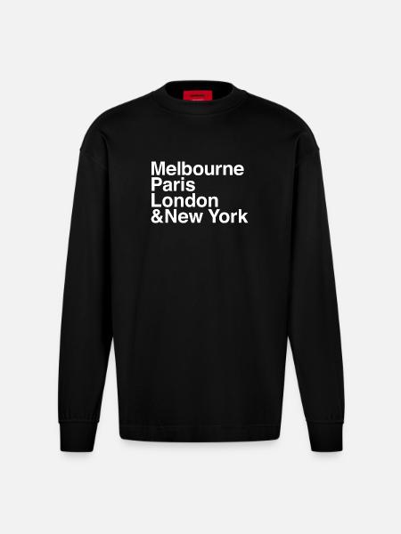 GRAND SLAM Tennis - Heavyweight Oversized Organic Longsleeve Shirt Made in EU - SOLID BLACK