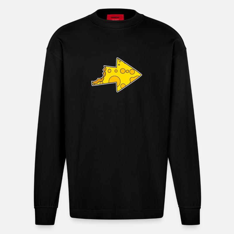 Fromage Arrow - Manches longues bio épais oversize fabriqué en UE - SOLID BLACK