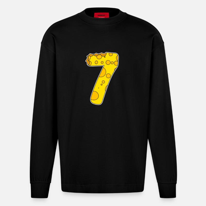 Graphique 7 - Manches longues bio épais oversize fabriqué en UE - SOLID BLACK