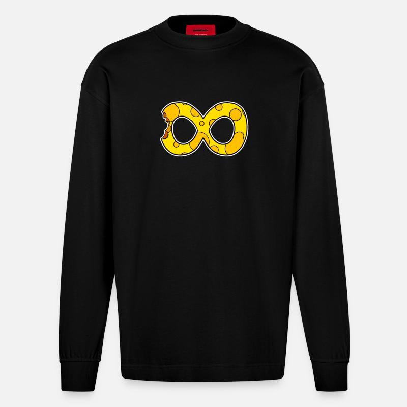Fromage Infinite Smbol - Manches longues bio épais oversize fabriqué en UE - SOLID BLACK
