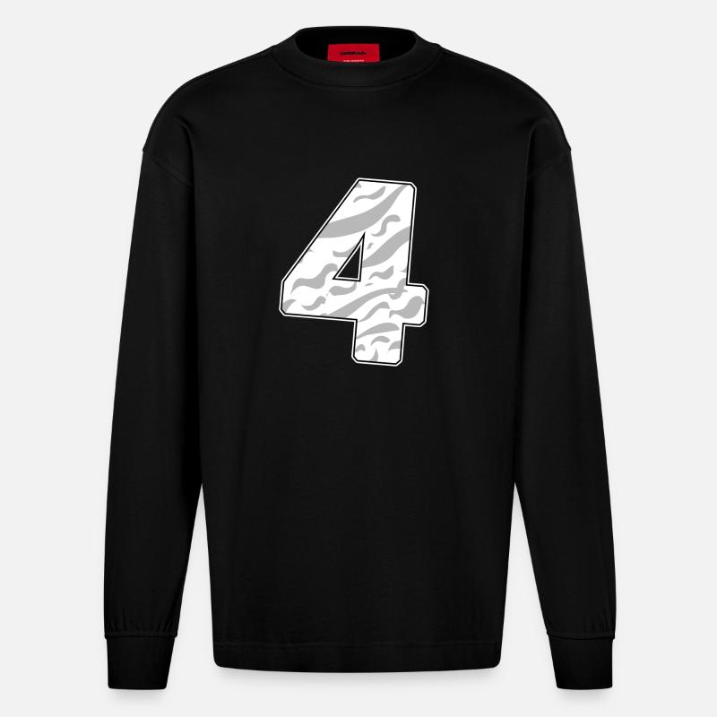 4 - Vier - Heavyweight Oversized Organic Langarmshirt Made in EU - SOLID BLACK