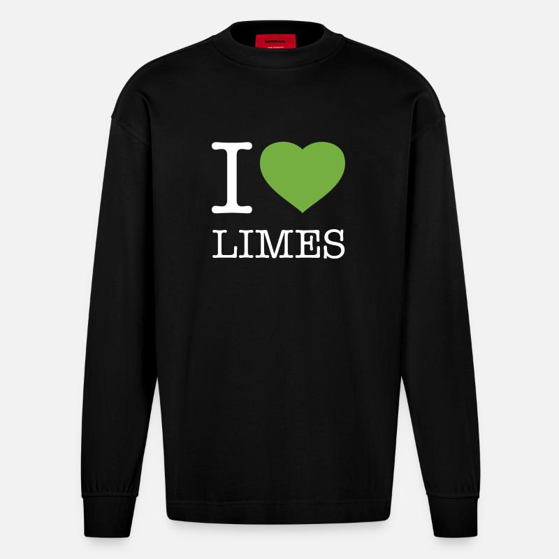 J’ADORE LES CITRONS VERTS - Manches longues bio épais oversize fabriqué en UE - SOLID BLACK