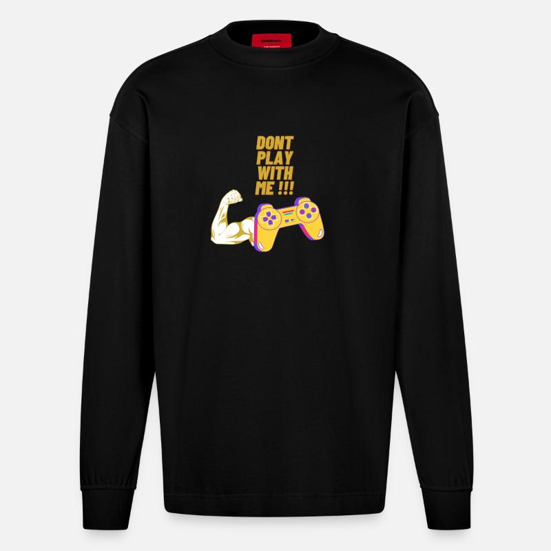 Game On 2 - Heavyweight Oversized Organic Langarmshirt Made in EU - SOLID BLACK