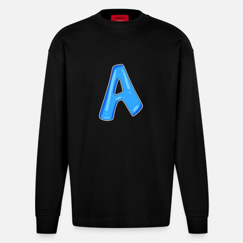 point A Initial point - Heavyweight Oversized Organic Longsleeve Shirt Made in EU - SOLID BLACK