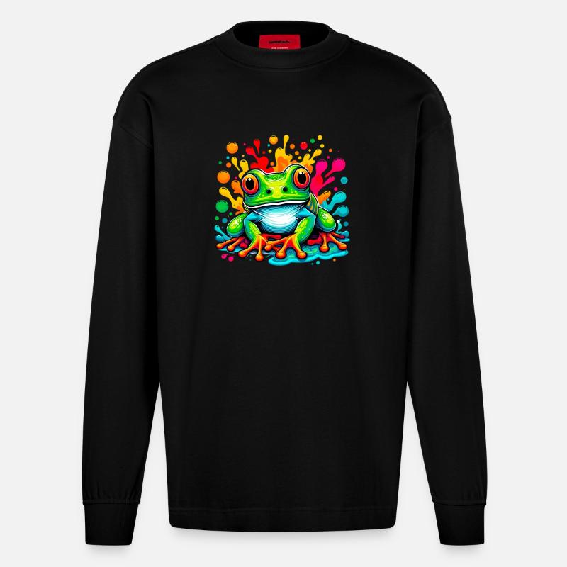 Frog - Heavyweight Oversized Organic Longsleeve Shirt Made in EU - SOLID BLACK