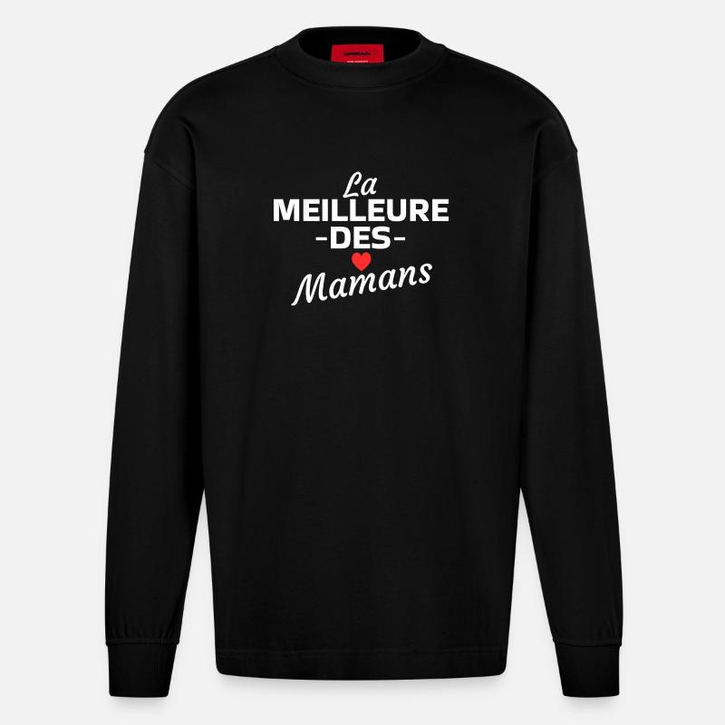 Die beste Mama - Heavyweight Oversized Organic Langarmshirt Made in EU - SOLID BLACK