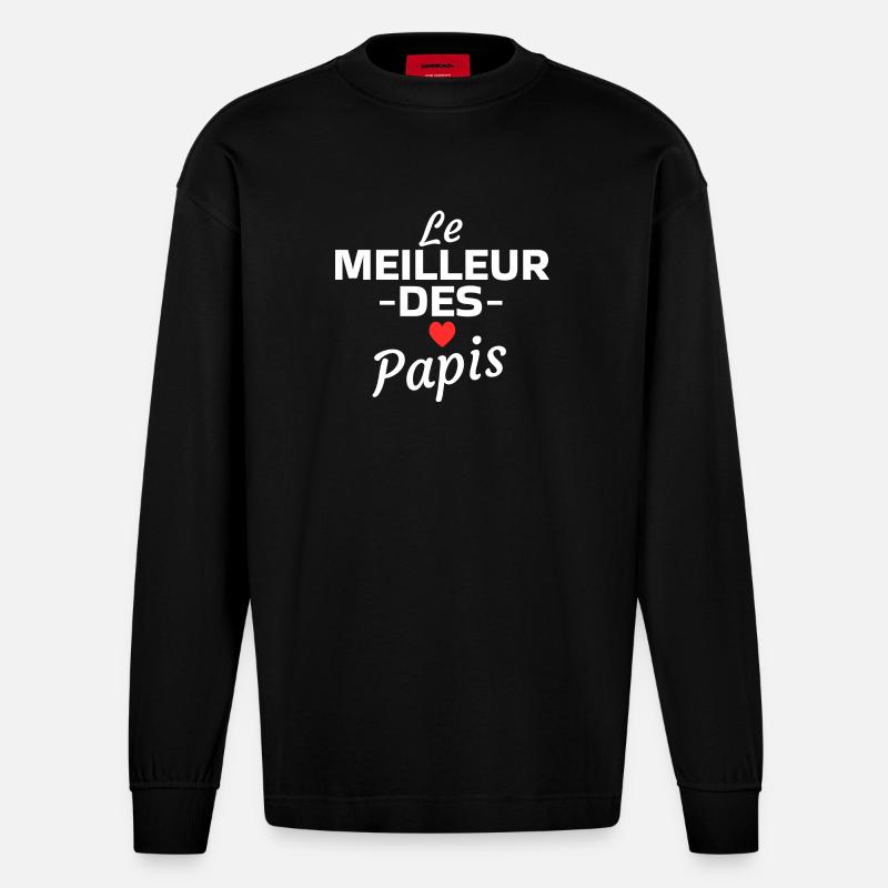 Das Beste unter den Opas - Heavyweight Oversized Organic Langarmshirt Made in EU - SOLID BLACK