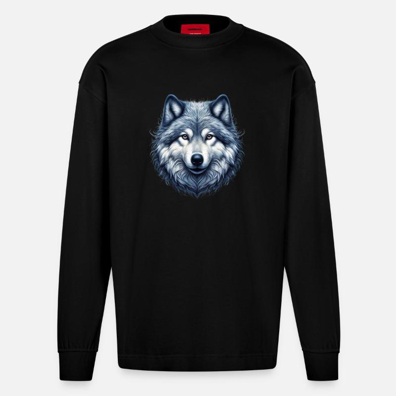 Loup - Manches longues bio épais oversize fabriqué en UE - SOLID BLACK
