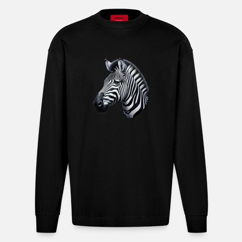Zebra - Heavyweight Oversized Organic Langarmshirt Made in EU - SOLID BLACK