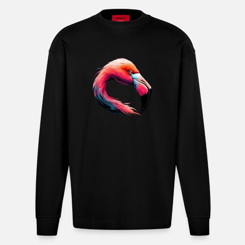 Flamant - Manches longues bio épais oversize fabriqué en UE - SOLID BLACK