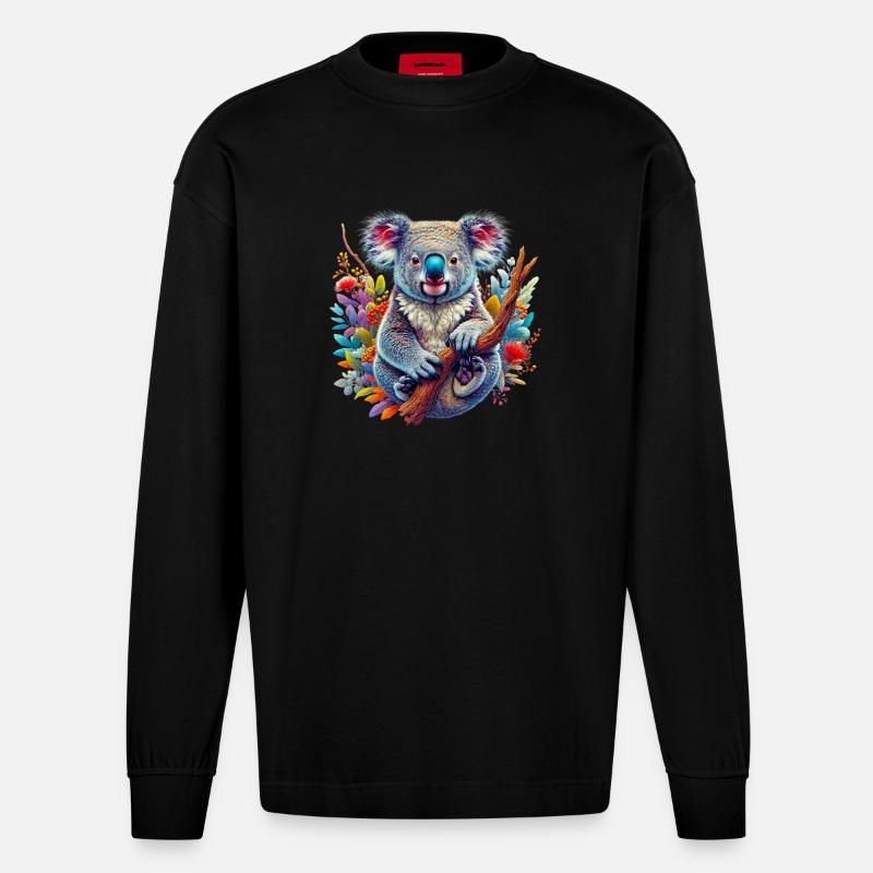 Koala - Manches longues bio épais oversize fabriqué en UE - SOLID BLACK