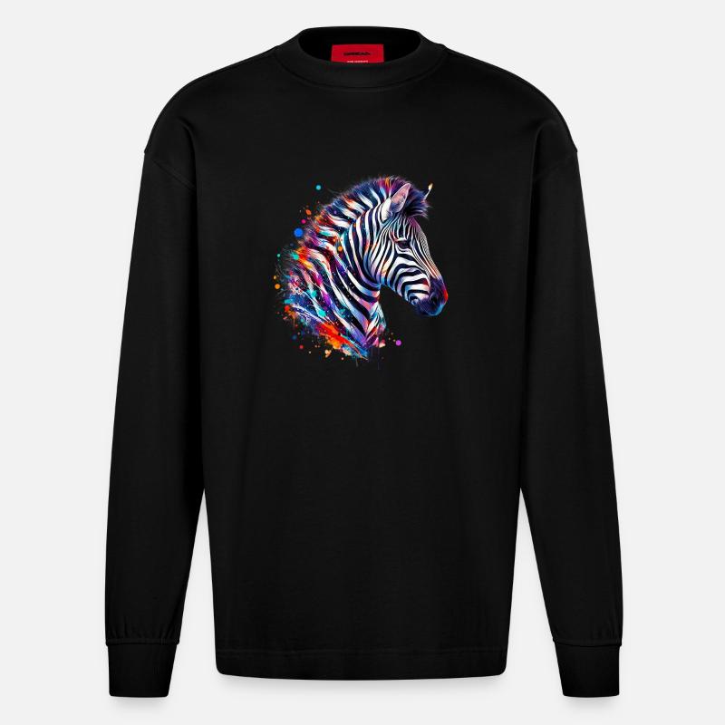 Zebra - Heavyweight Oversized Organic Langarmshirt Made in EU - SOLID BLACK
