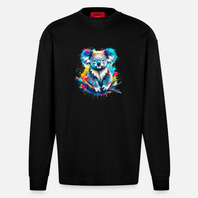 Koala - Manches longues bio épais oversize fabriqué en UE - SOLID BLACK