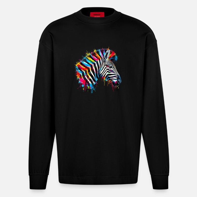 Zebra - Heavyweight Oversized Organic Longsleeve Shirt Made in EU - SOLID BLACK
