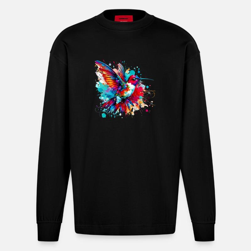 Colibri - Manches longues bio épais oversize fabriqué en UE - SOLID BLACK