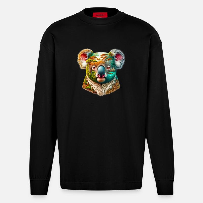 Koala - Manches longues bio épais oversize fabriqué en UE - SOLID BLACK