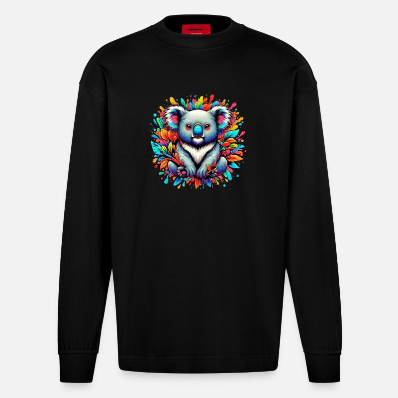 Koala - Manches longues bio épais oversize fabriqué en UE - SOLID BLACK