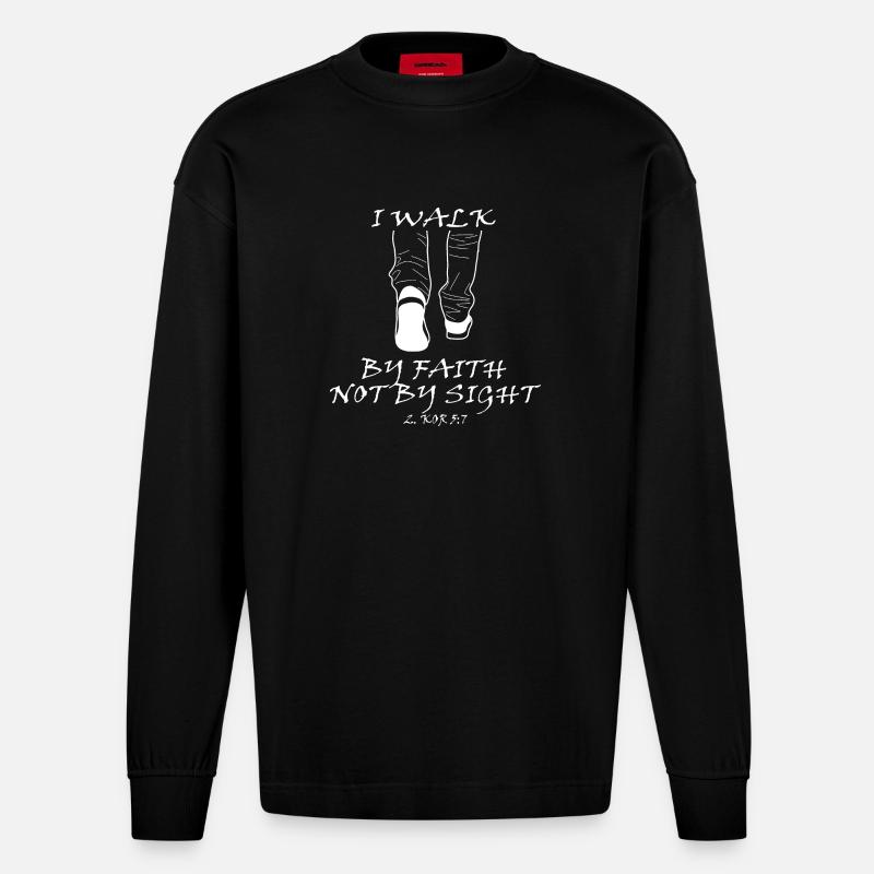 Inspirierende Sneaker Botschaft - Heavyweight Oversized Organic Langarmshirt Made in EU - SOLID BLACK