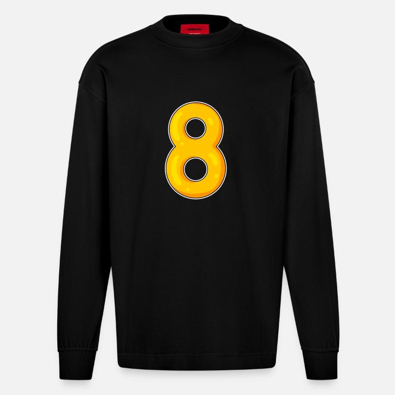 8 Gelb - Heavyweight Oversized Organic Langarmshirt Made in EU - SOLID BLACK