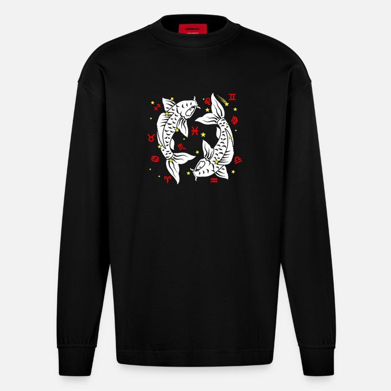 Fischfarbe - Heavyweight Oversized Organic Langarmshirt Made in EU - SOLID BLACK