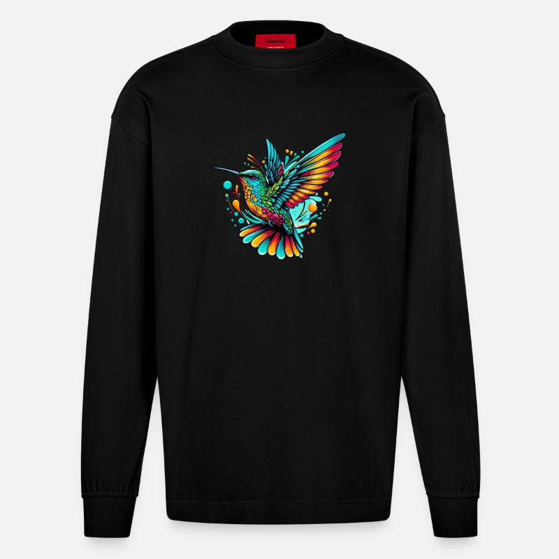 Colibri - Manches longues bio épais oversize fabriqué en UE - SOLID BLACK