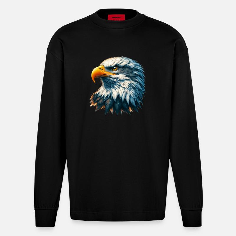 Adler - Heavyweight Oversized Organic Langarmshirt Made in EU - SOLID BLACK