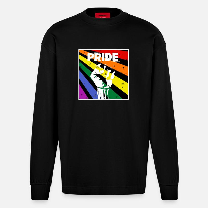 PRIDE - Heavyweight Oversized Organic Langarmshirt Made in EU - SOLID BLACK