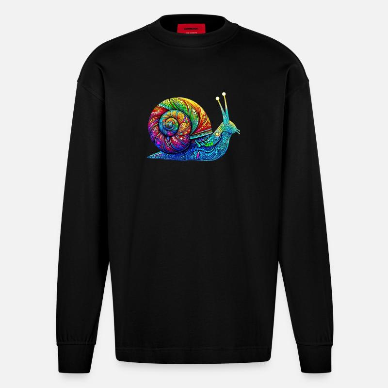 Escargot - Manches longues bio épais oversize fabriqué en UE - SOLID BLACK