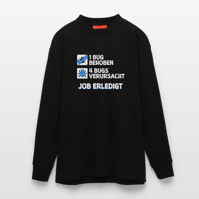 Developer Coden Skripting Bugs Debug Bugfixing Heavyweight Oversized Organic Langarmshirt Made in EU