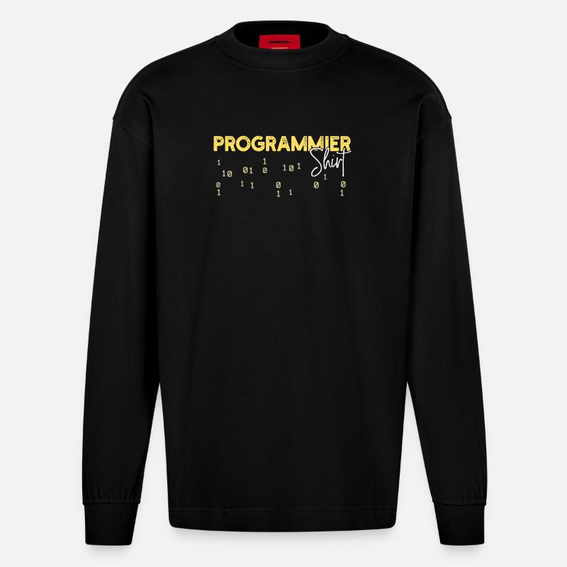 Developer Statement Coden Skripting Webentwickler - Heavyweight Oversized Organic Langarmshirt Made in EU - SOLID BLACK