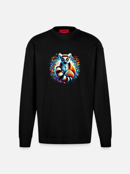 Lemur - Heavyweight Oversized Organic Longsleeve Shirt Made in EU - SOLID BLACK