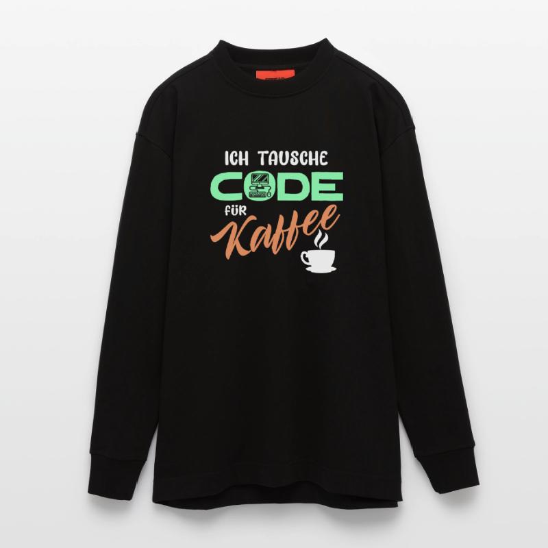 Code Developer Statement Programmer Computer Heavyweight Oversized Organic Longsleeve Shirt Made in EU