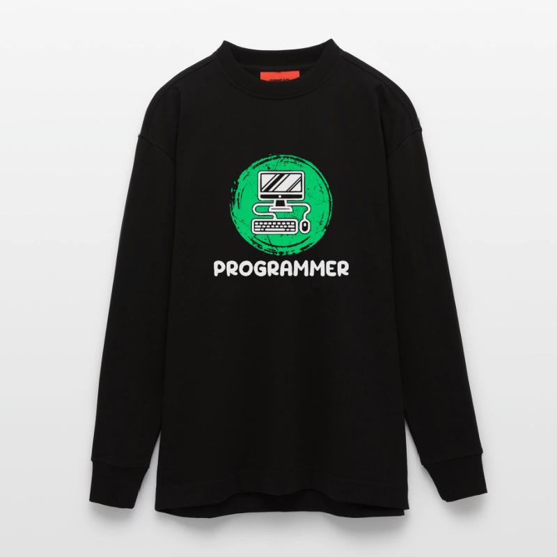 Computer Developer Programmierer Computerfreak Heavyweight Oversized Organic Langarmshirt Made in EU