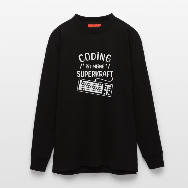 Code Skripting Statement Computerfreak Developer Heavyweight Oversized Organic Langarmshirt Made in EU