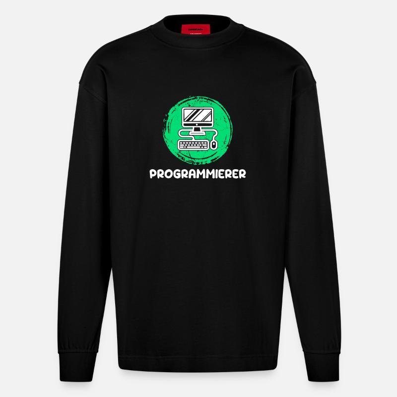 Computer Freak Scripting Programmeur Développeur - Manches longues bio épais oversize fabriqué en UE - SOLID BLACK