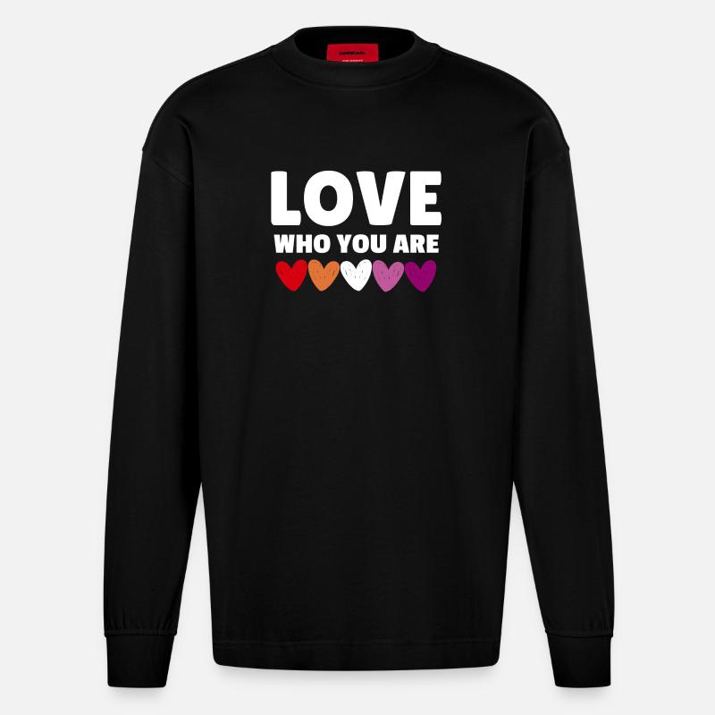 Lesbe. Liebe, wer du bist - Heavyweight Oversized Organic Langarmshirt Made in EU - SOLID BLACK