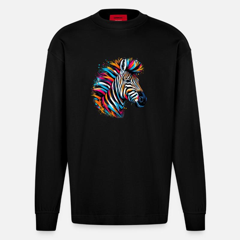 Zebra - Heavyweight Oversized Organic Langarmshirt Made in EU - SOLID BLACK