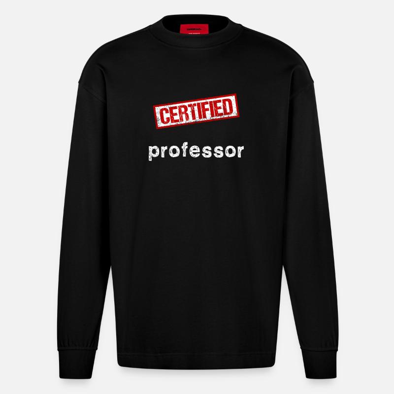 Professor - Heavyweight Oversized Organic Langarmshirt Made in EU - SOLID BLACK