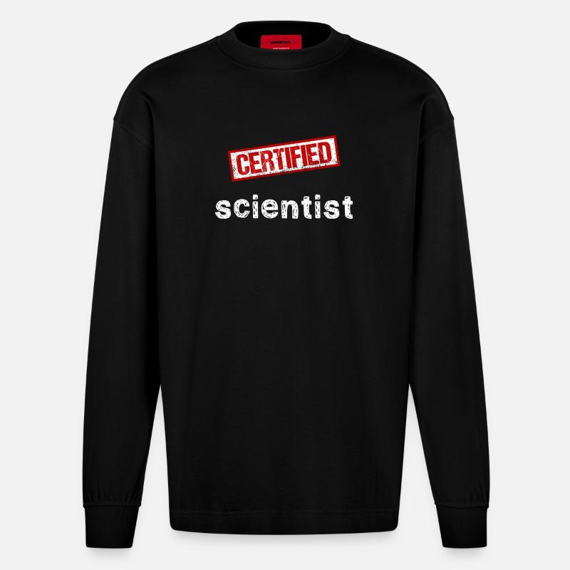 Scientifique - Manches longues bio épais oversize fabriqué en UE - SOLID BLACK