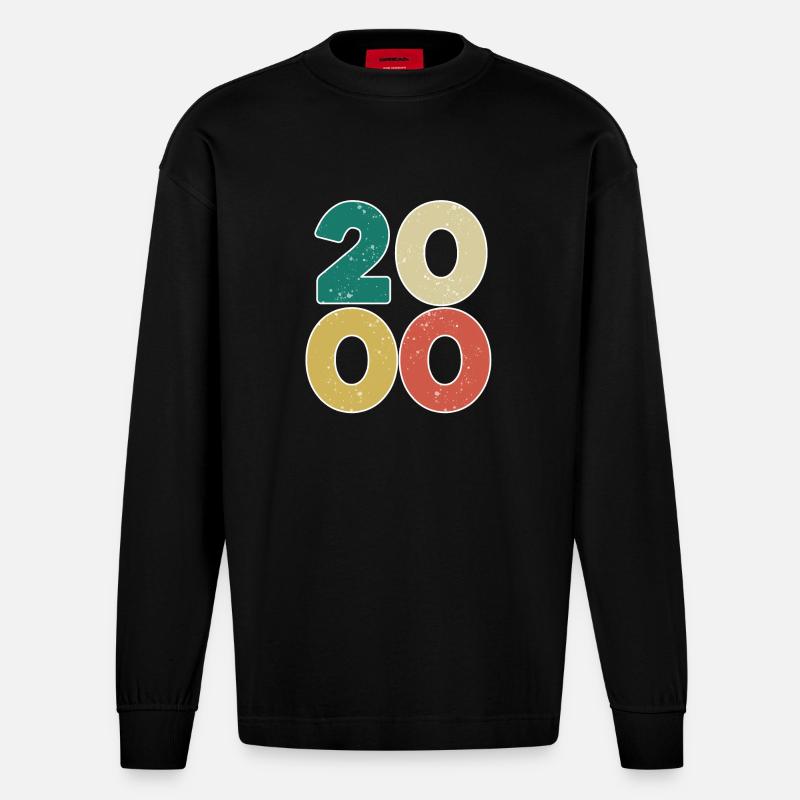 2000 - Year 2000 - Year 2000 - Heavyweight Oversized Organic Longsleeve Shirt Made in EU - SOLID BLACK