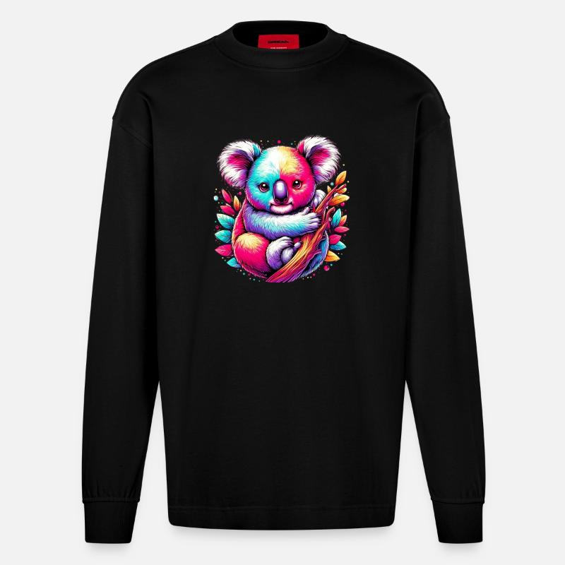 Koala - Heavyweight Oversized Organic Langarmshirt Made in EU - SOLID BLACK