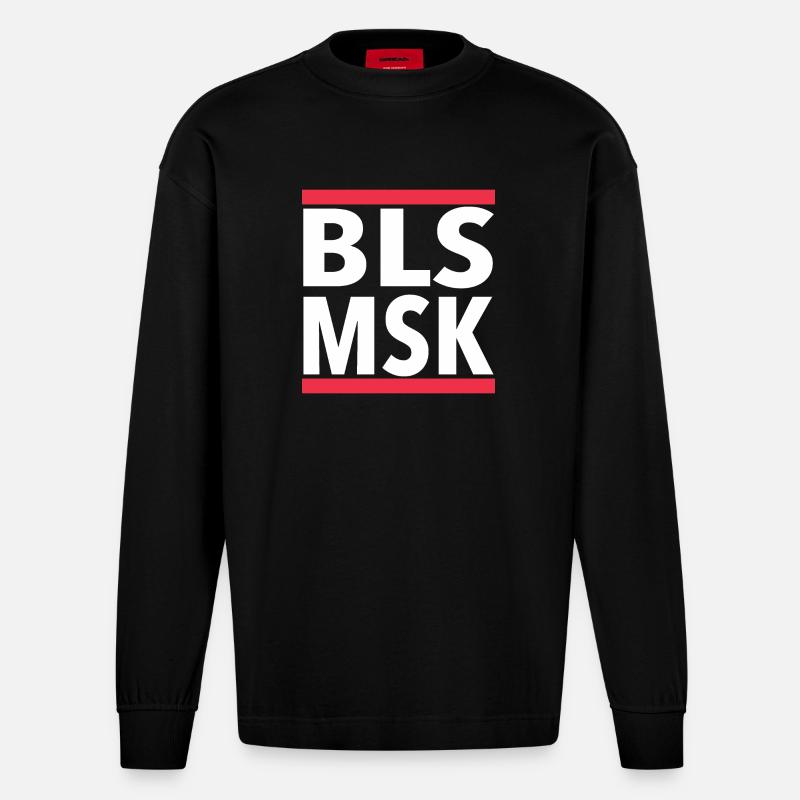 BLSMSK - Heavyweight Oversized Organic Langarmshirt Made in EU - SOLID BLACK