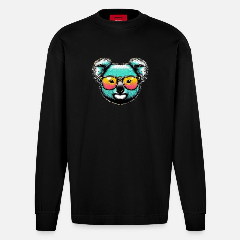 Koala - Manches longues bio épais oversize fabriqué en UE - SOLID BLACK
