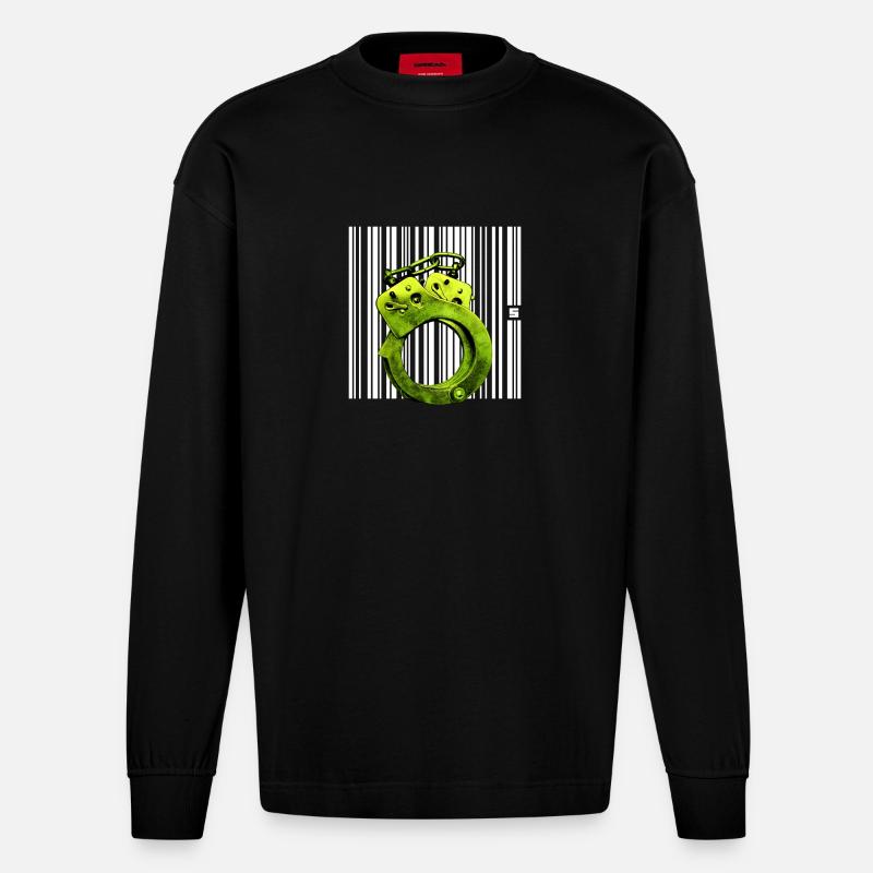 SPOT - STATUS - Heavyweight Oversized Organic Langarmshirt Made in EU - SOLID BLACK