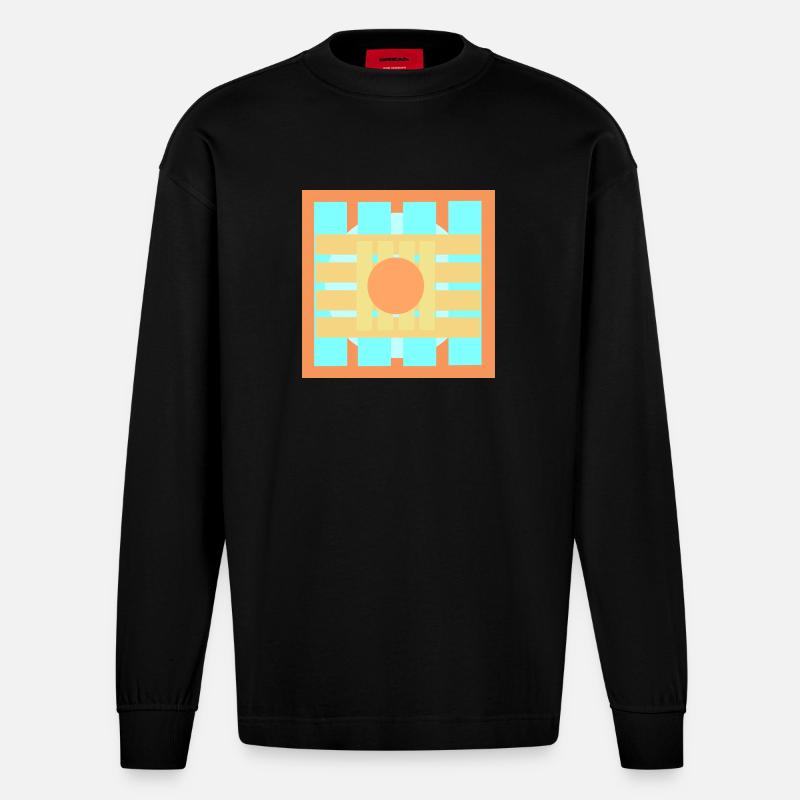  Farbenspiele Muster Design - Heavyweight Oversized Organic Langarmshirt Made in EU - SOLID BLACK