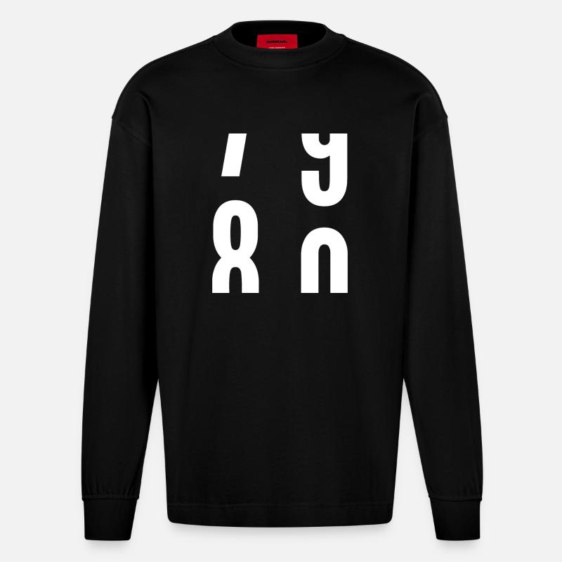 80 ans - Manches longues bio épais oversize fabriqué en UE - SOLID BLACK