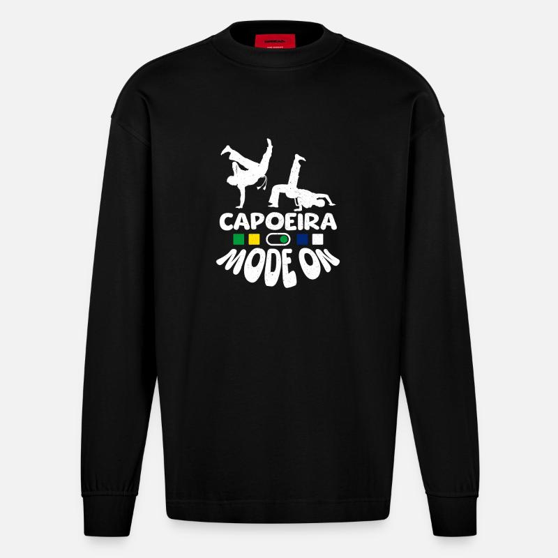 Mode capoeira activé - Manches longues bio épais oversize fabriqué en UE - SOLID BLACK